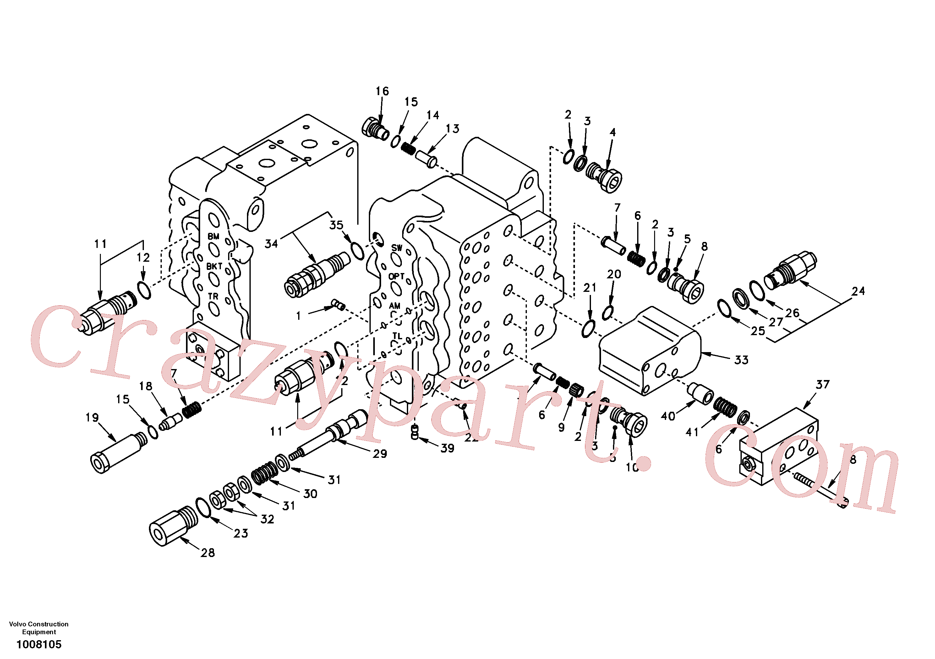 SA7273-11280 for Volvo Main control valve, relief valve and dipper arm holding(1008105 assembly)