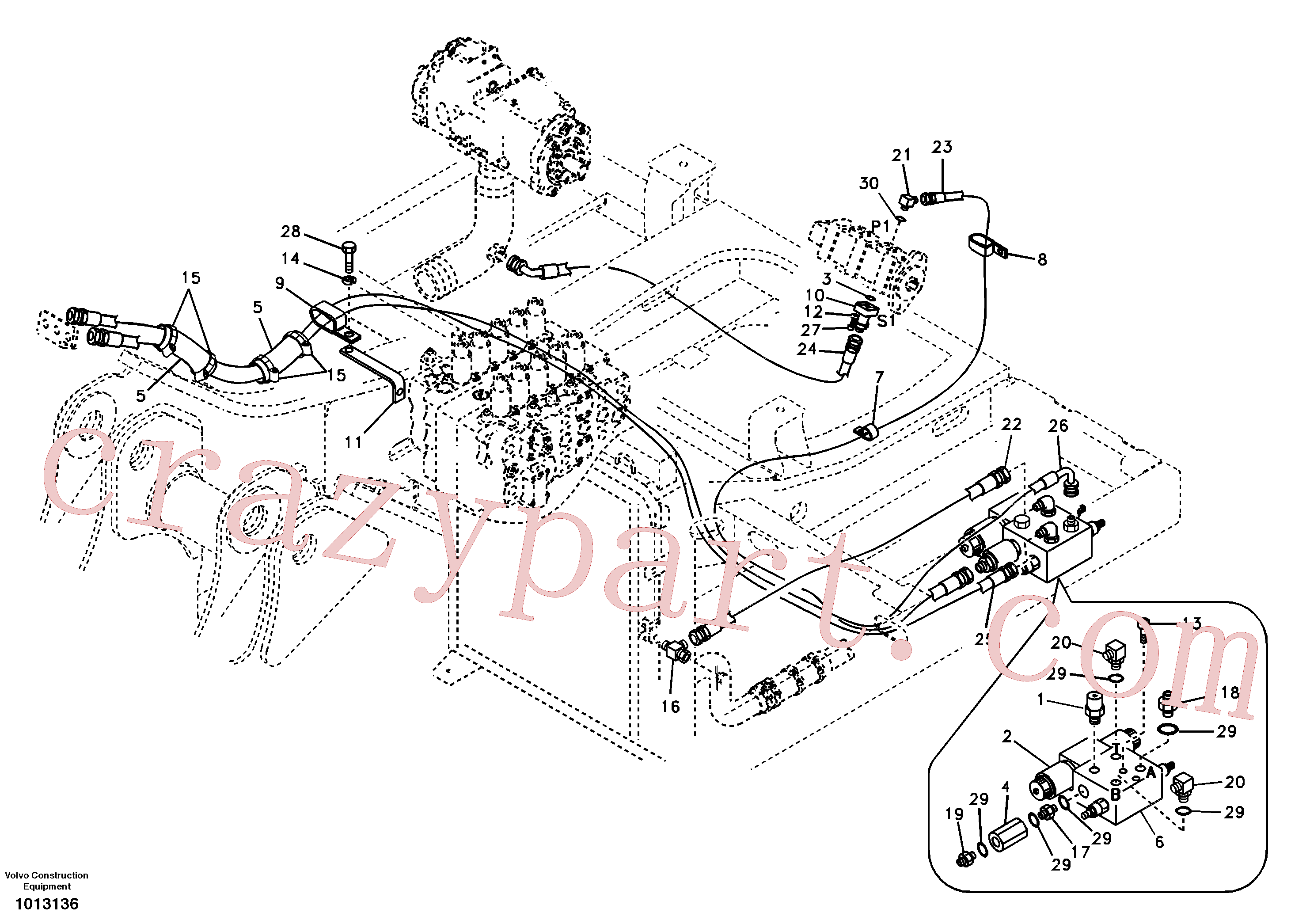 VOE14509180 for Volvo Working hydraulic, slope and rotator on upper frame(1013136 assembly)