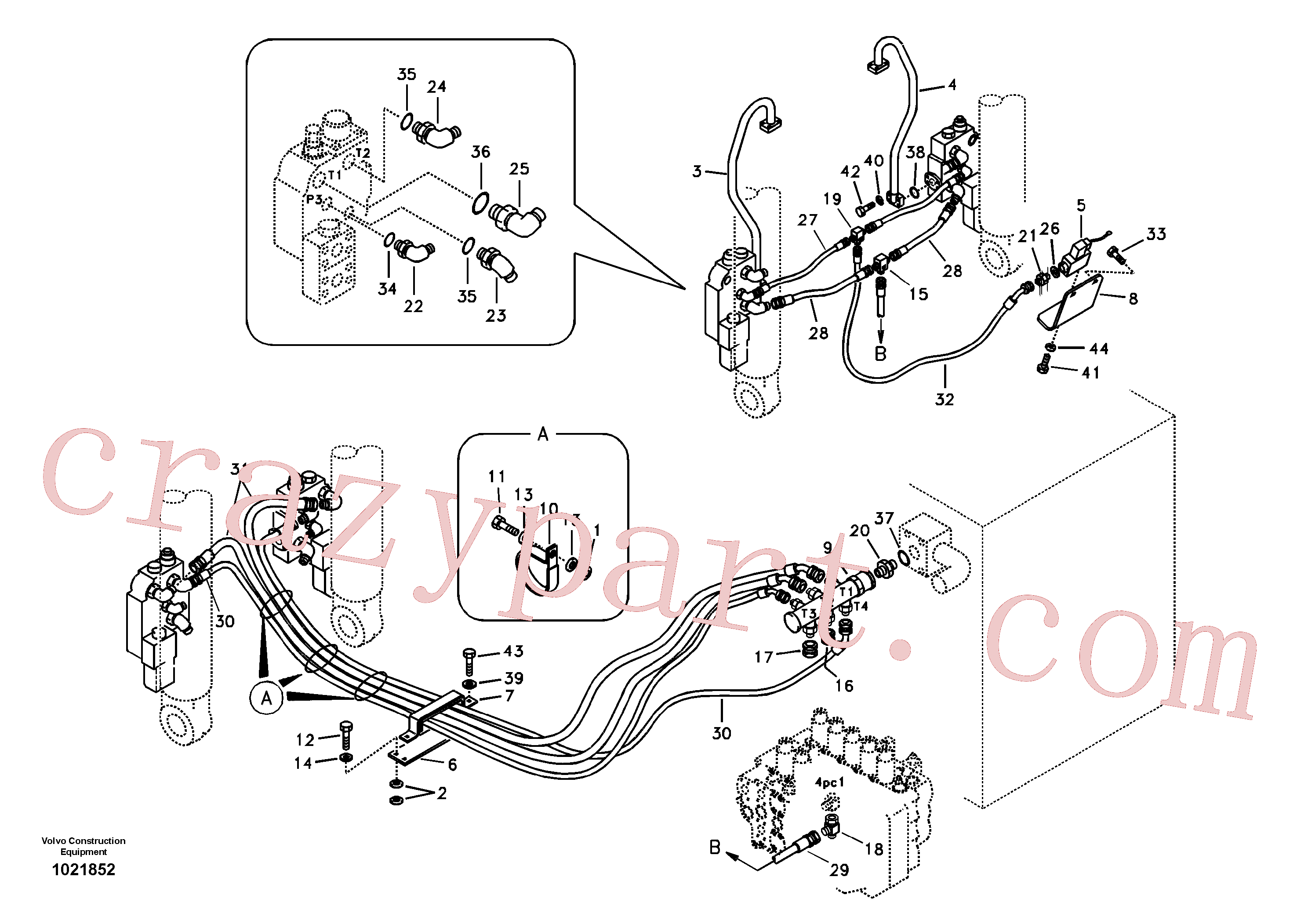 Volvo excavator part SA1074-08240 Clamp for sale