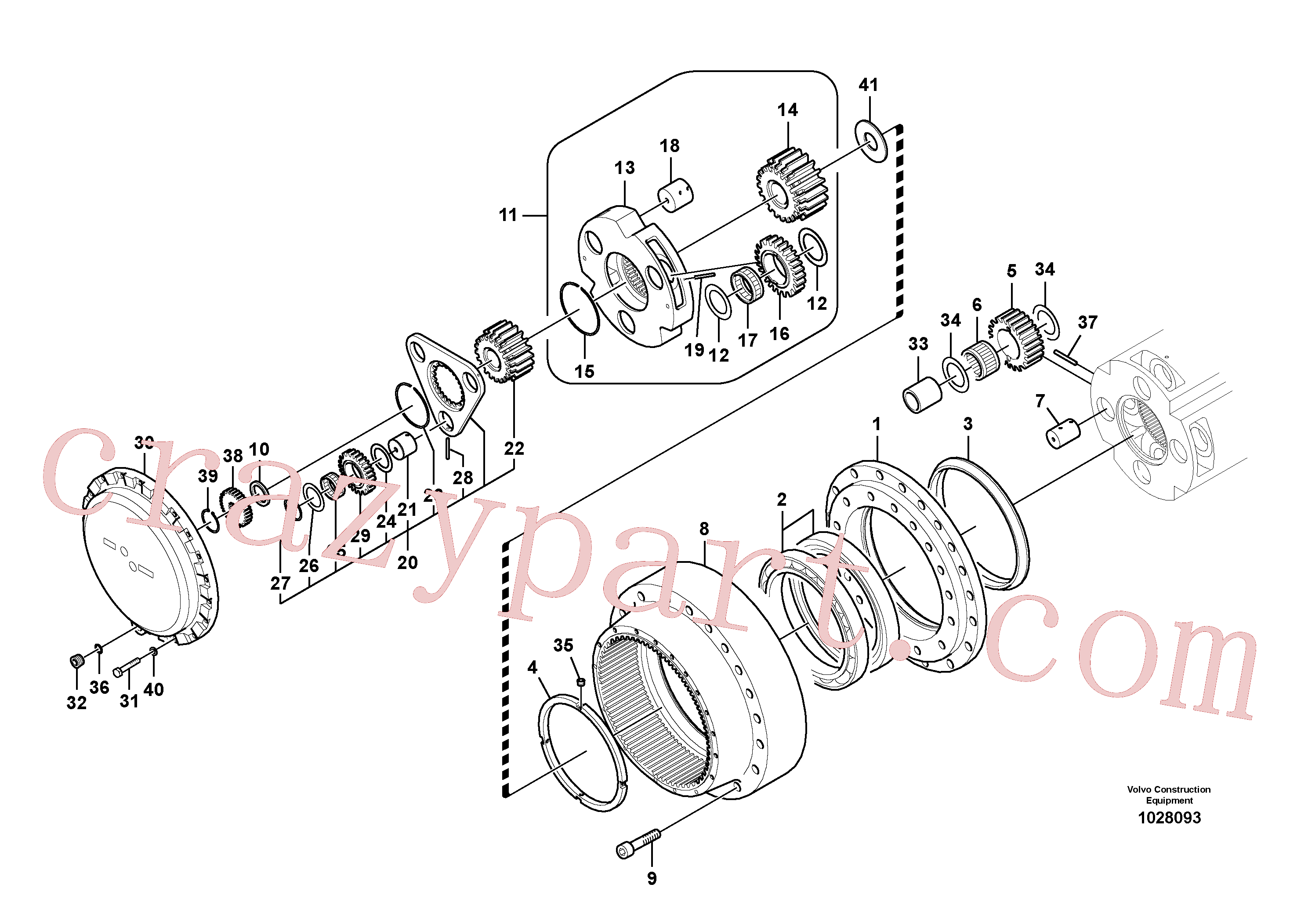 SA7117-38400 for Volvo Travel gearbox(1028093 assembly)