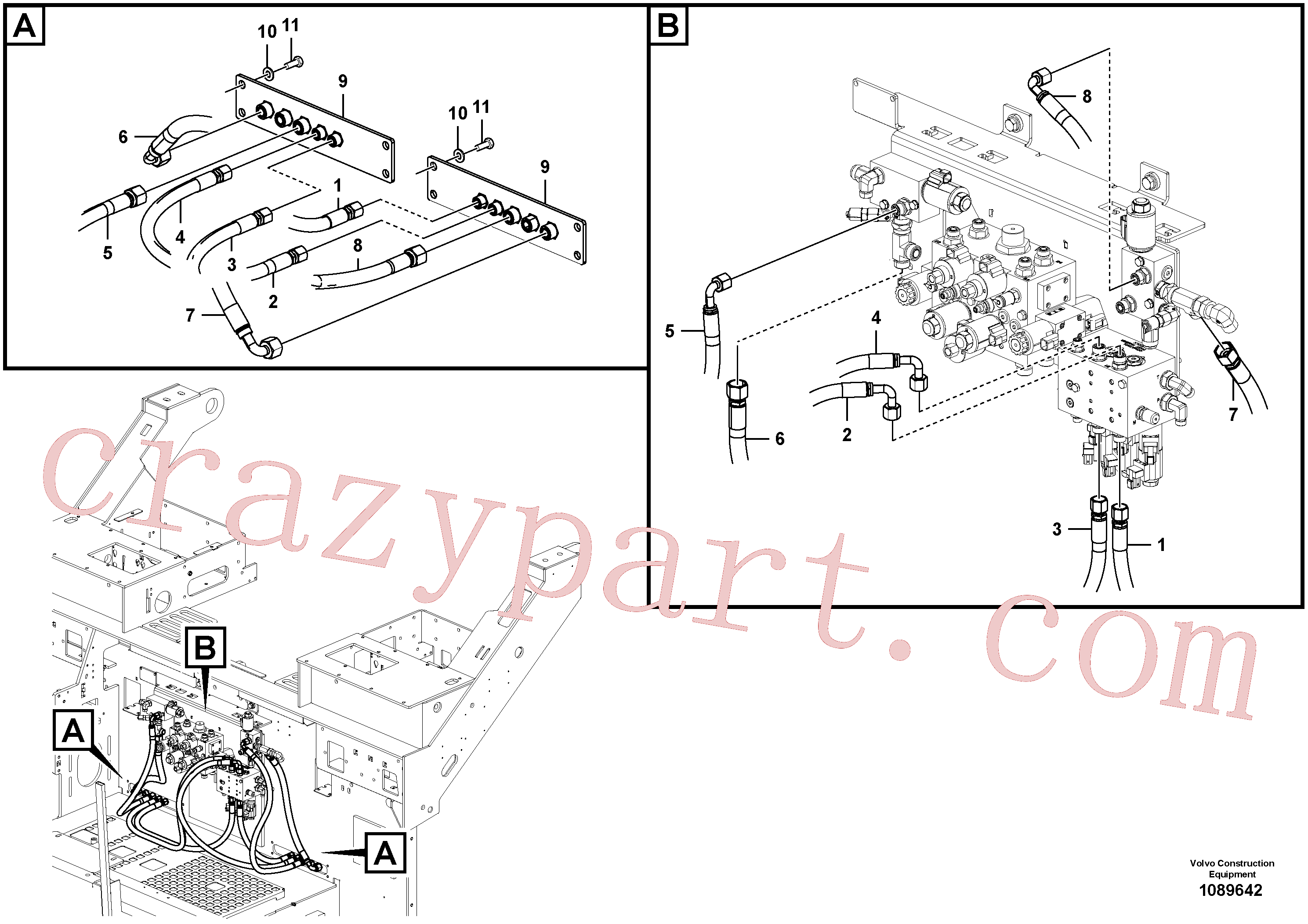 VOE997434 for Volvo Hydraulic lines, screeds(1089642 assembly)