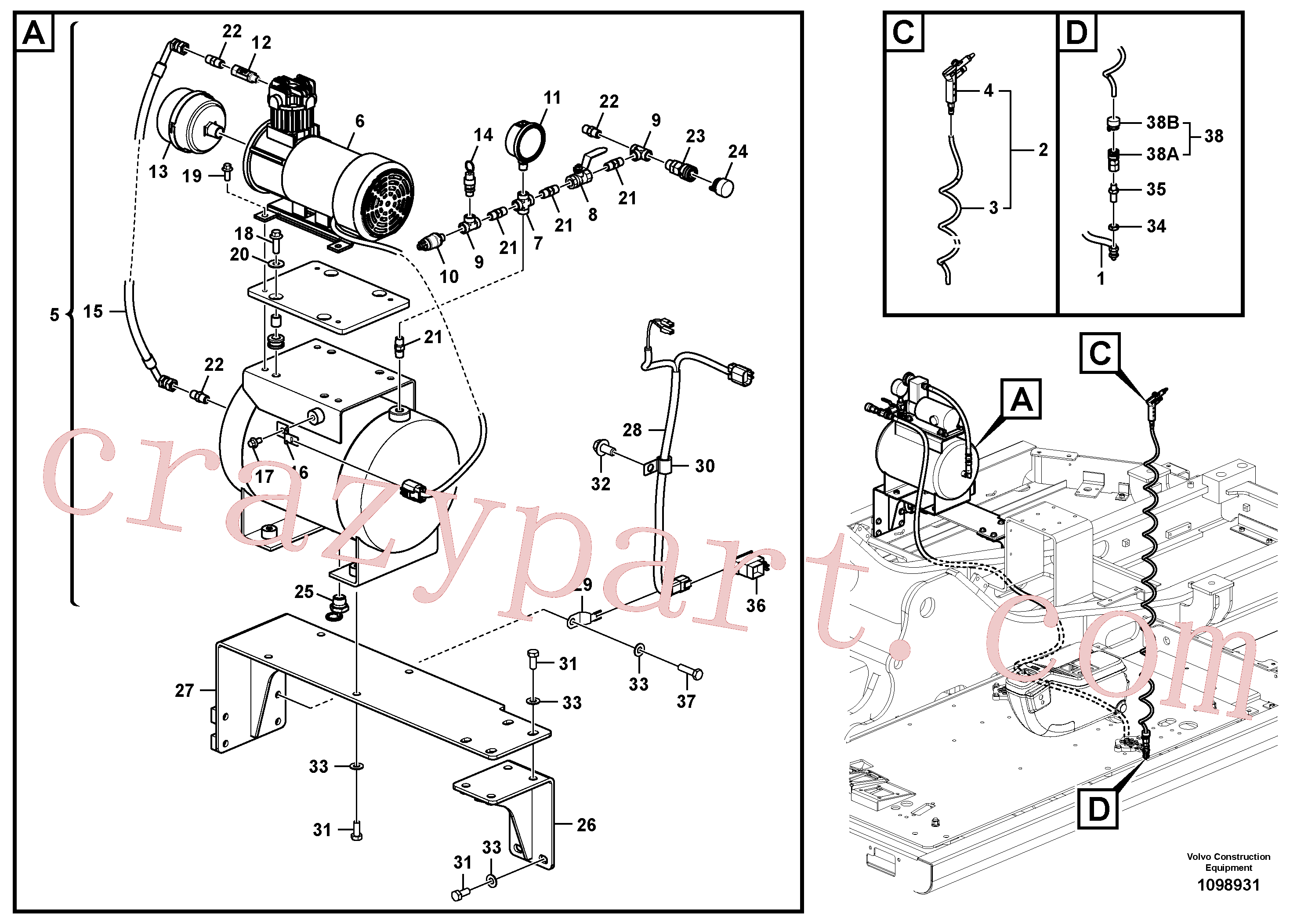 VOE14721995 for Volvo Air compressor(1098931 assembly)