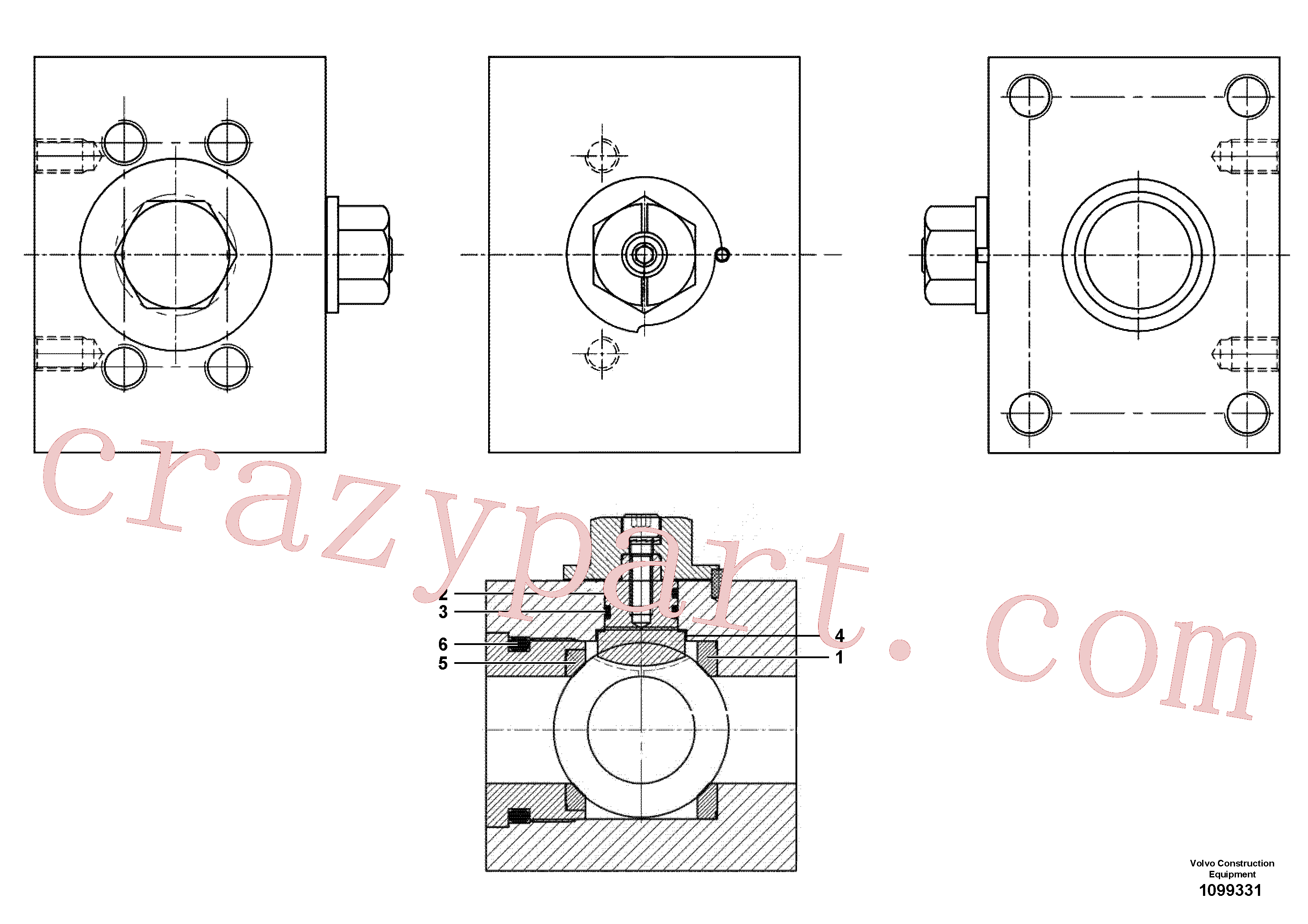 VOE14729072 for Volvo Working hydraulic, stop valve(1099331 assembly)