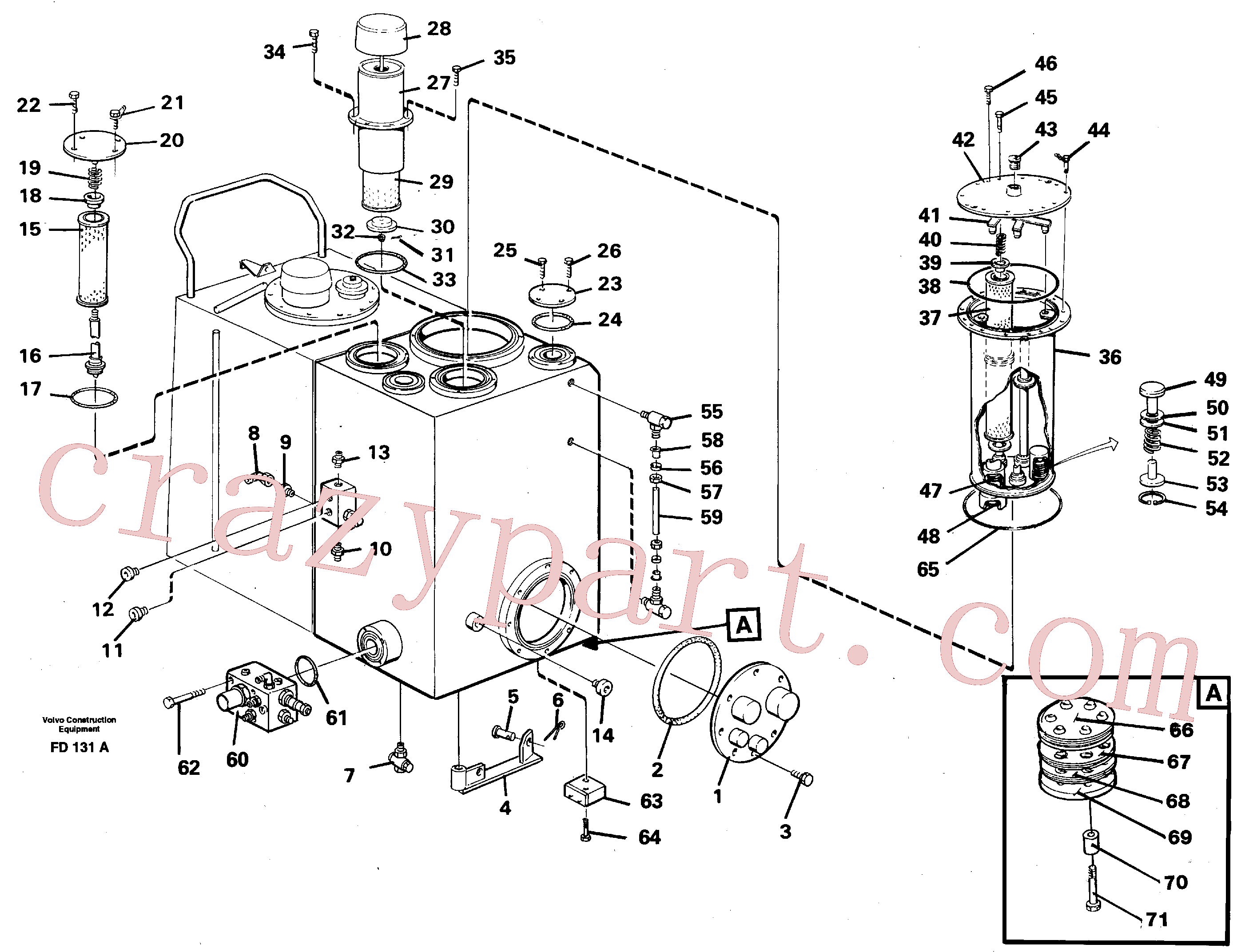 VOE14212568 for Volvo Hydraulic oil tank(FD131A assembly)