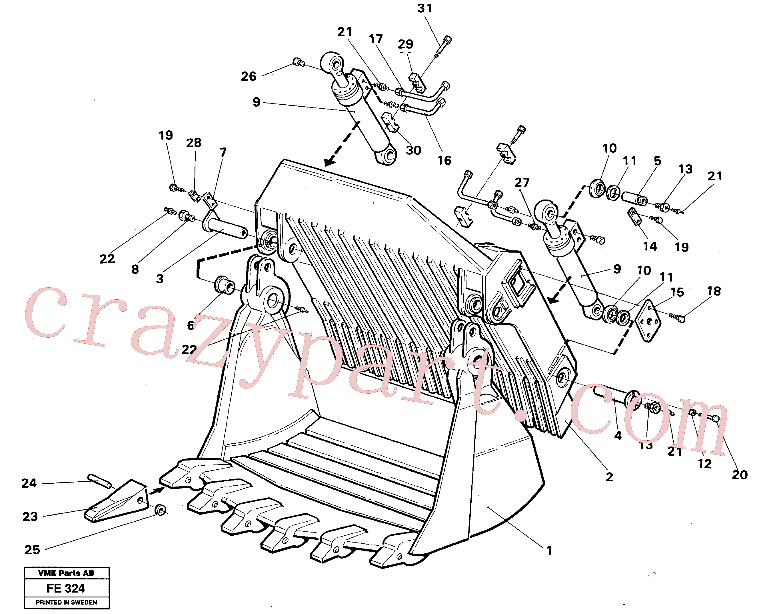 VOE14055545 for Volvo Visor bucket face shovel equipment(FE324 assembly)