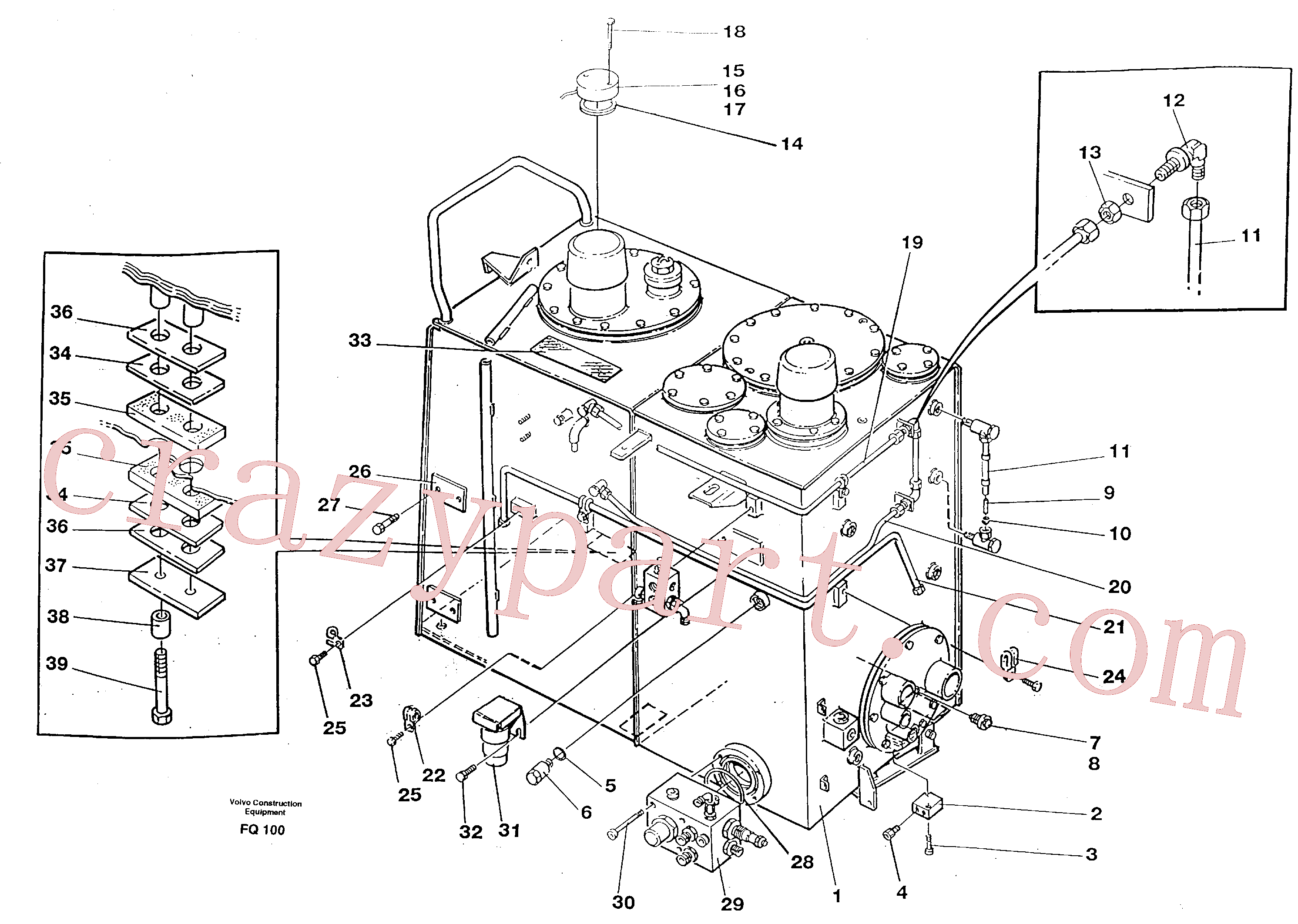 VOE14212568 for Volvo Hydraulic oil tank and fuel tank incl. connection parts(FQ100 assembly)