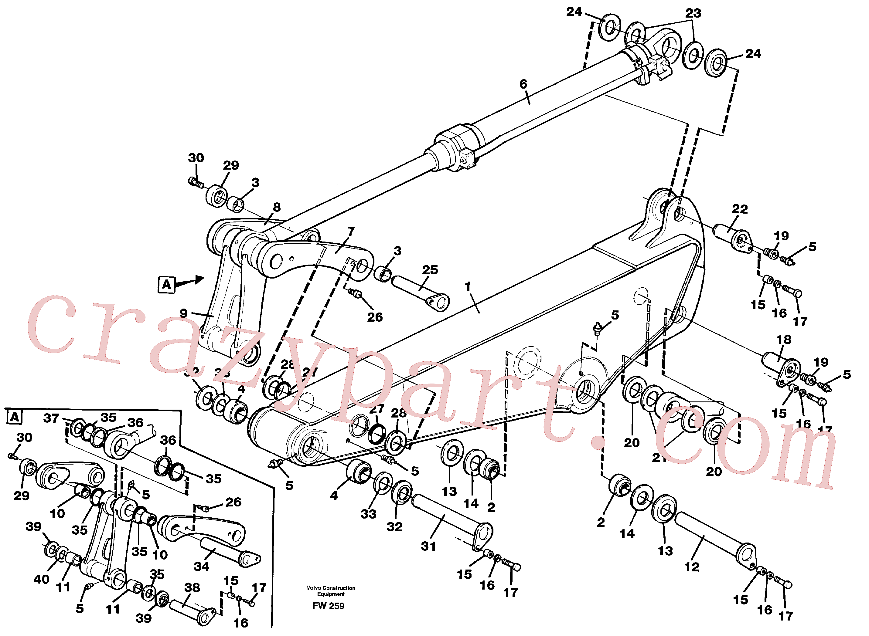 VOE14340876 Spacer washer for Volvo Excavator Parts