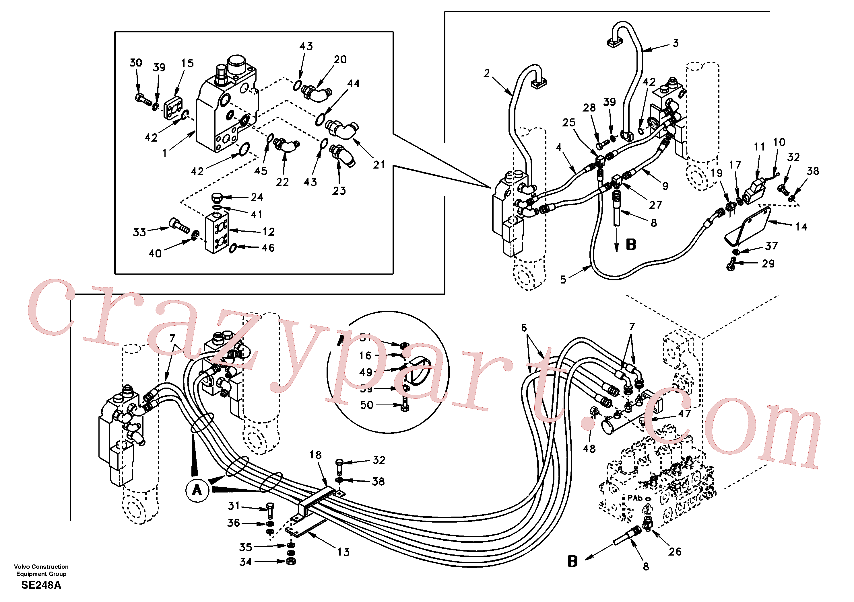 SA1074-08240 for Volvo Working hydraulic, boom rupture(SE248A assembly)